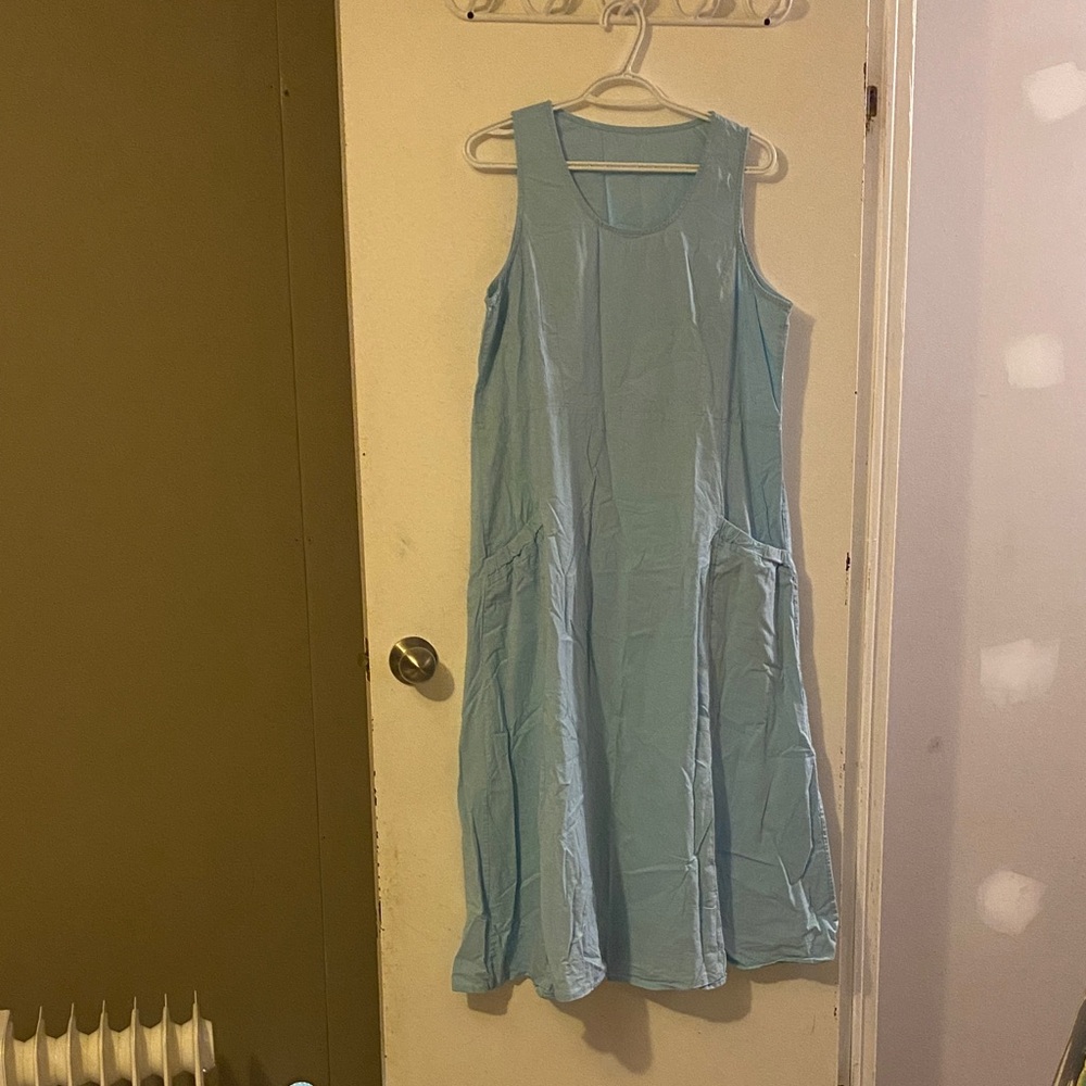 Sleeveless Light Blue Dress